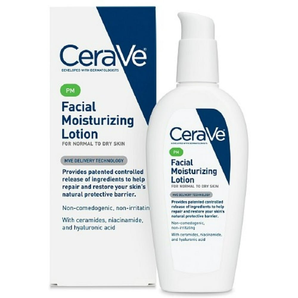 CeraVe Facial Moisturizing Lotion PM Night Cream With SPF30 Repair Sensitive Skin Nicotinamide Ceramide Skin Care Cream 89ML
