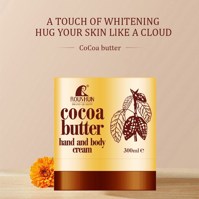 ROUSHUN Private Label Cocoa Butter Cream hand and body Cream Pure Cocoa Extract Moisturizer Nourishing Lightening Body Lotion