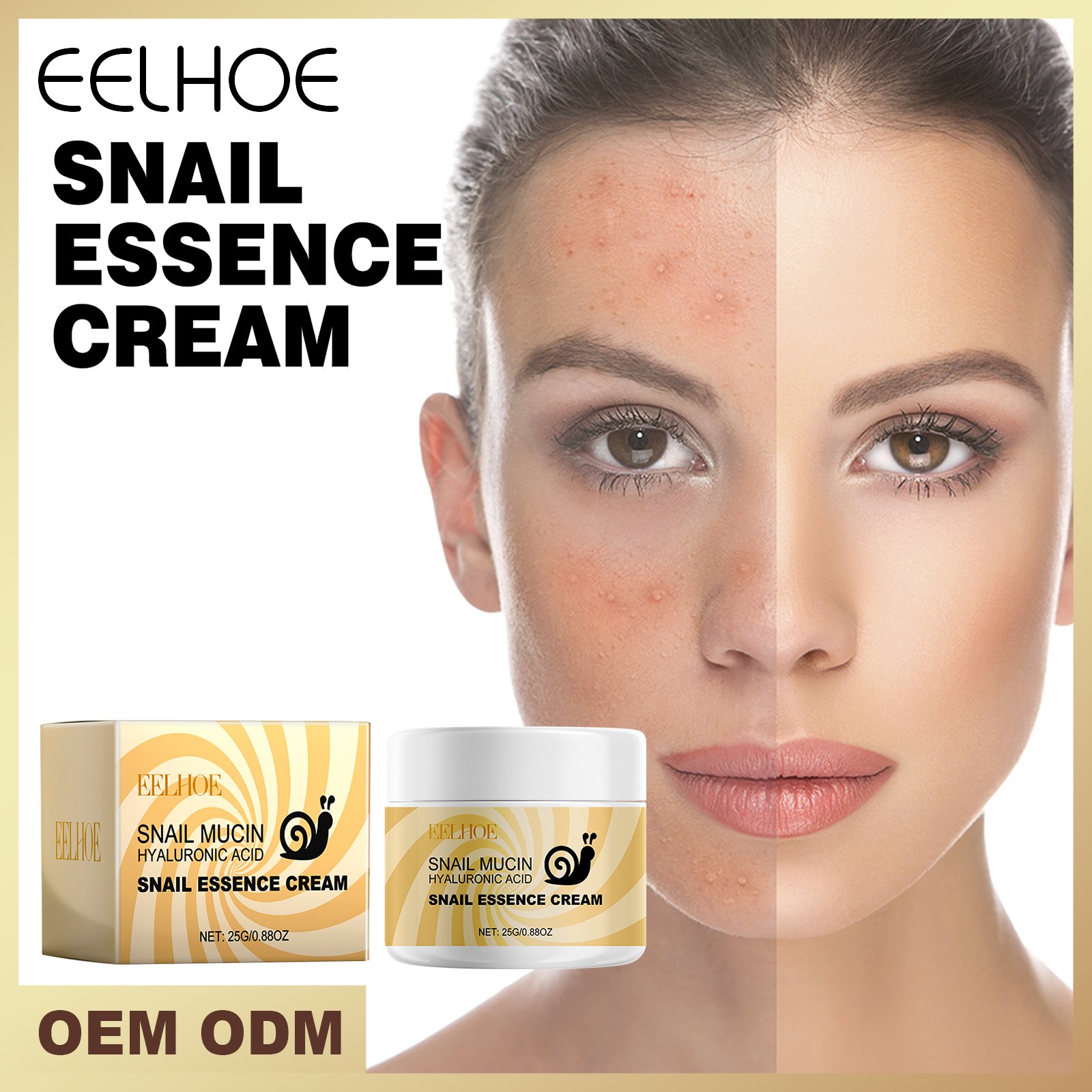 EELHOE SNAIL ESSENCE CREAM SNIL MUCIN HYALURONICACID