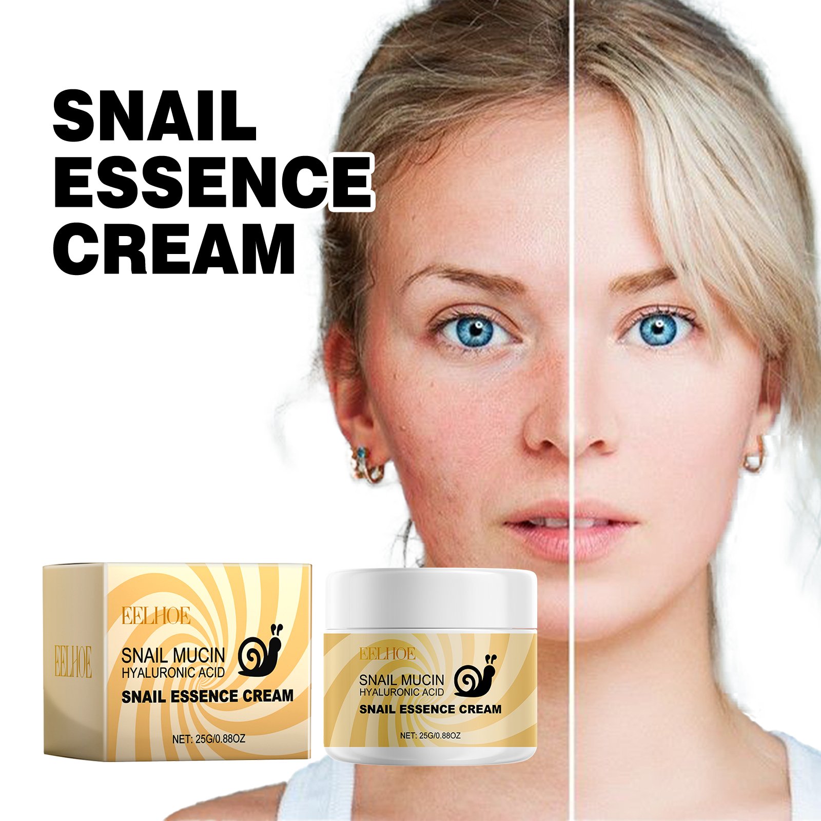 EELHOE SNAIL ESSENCE CREAM SNIL MUCIN HYALURONICACID
