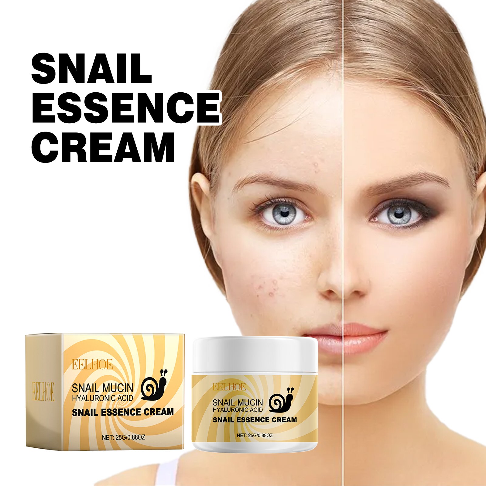 EELHOE SNAIL ESSENCE CREAM SNIL MUCIN HYALURONICACID
