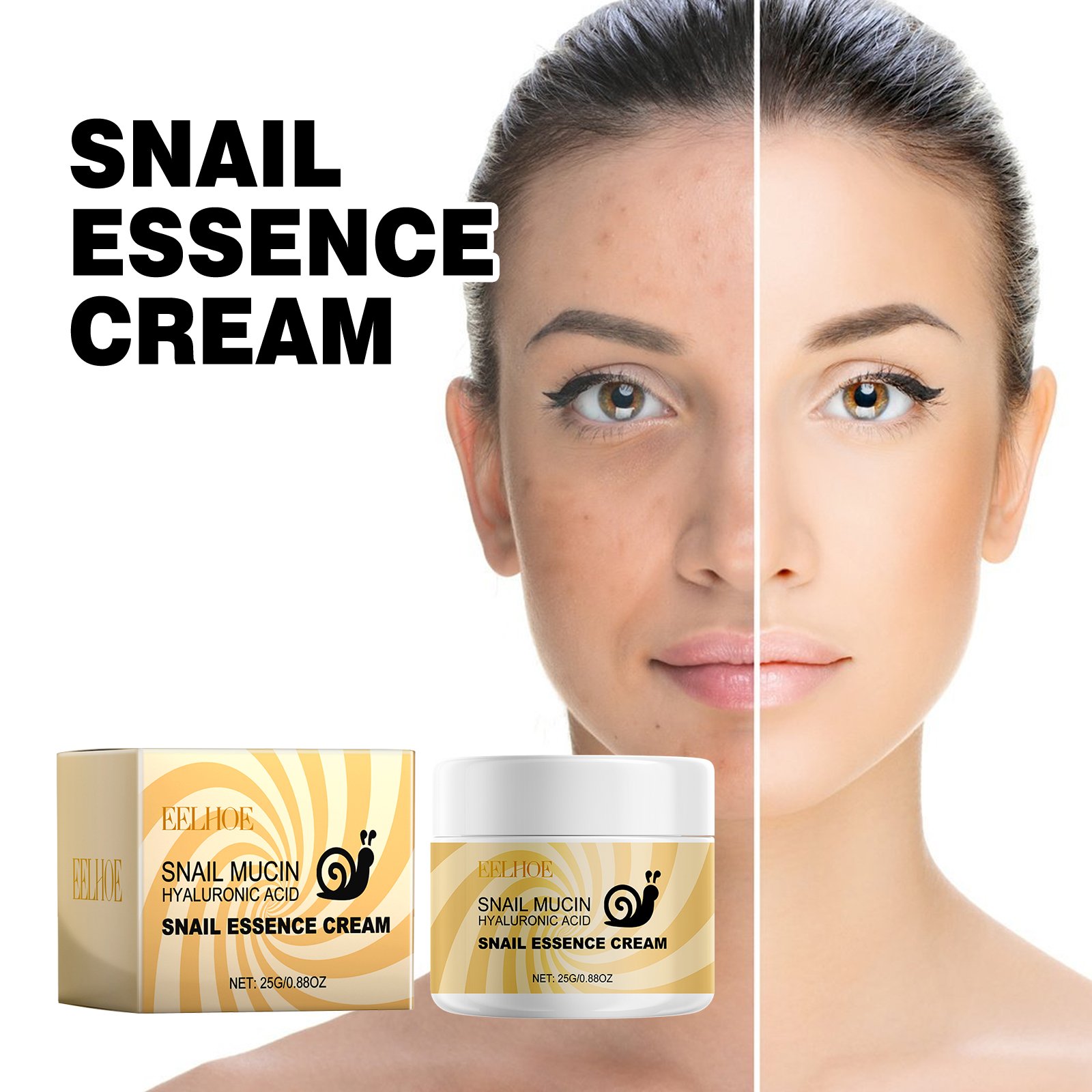 EELHOE SNAIL ESSENCE CREAM SNIL MUCIN HYALURONICACID