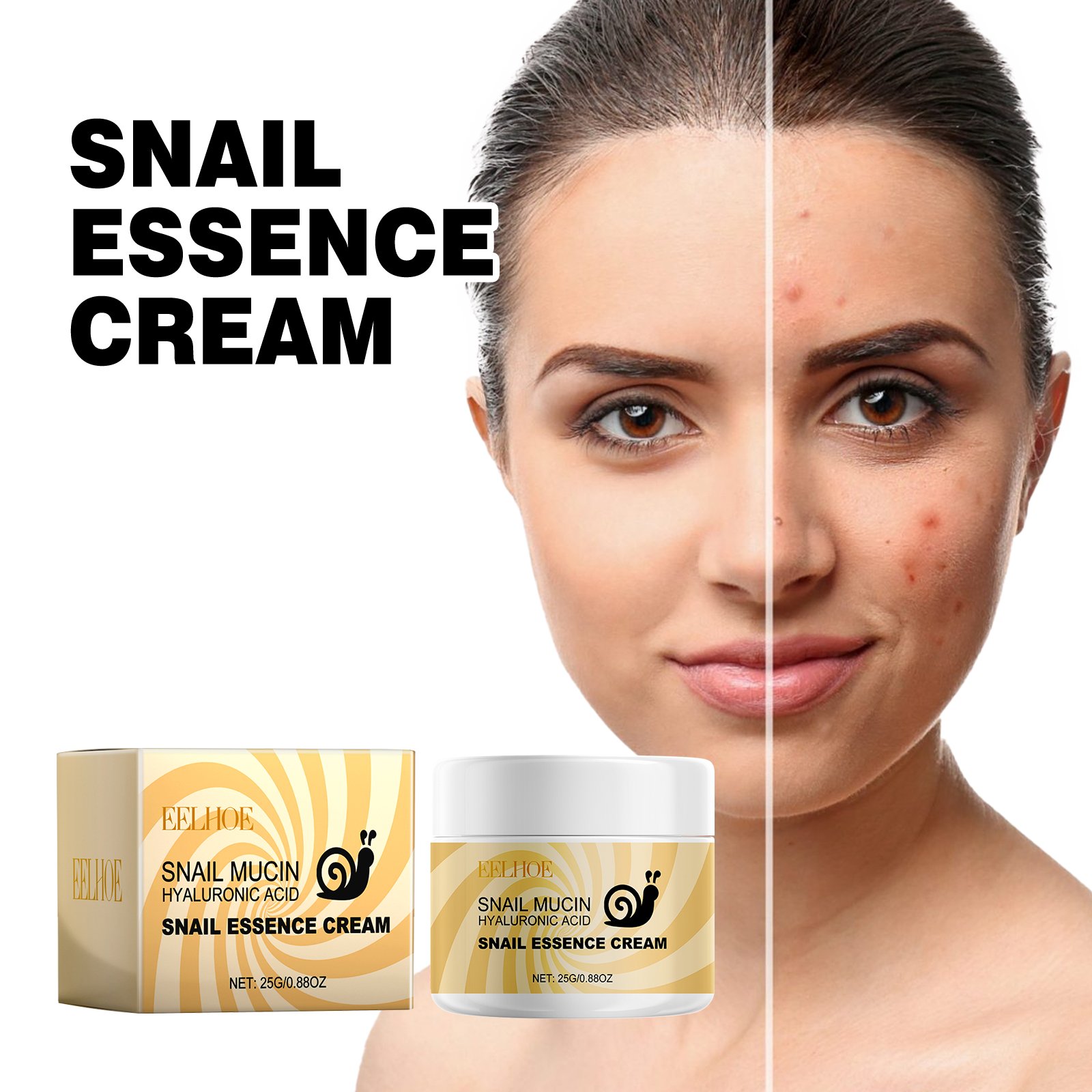 EELHOE SNAIL ESSENCE CREAM SNIL MUCIN HYALURONICACID