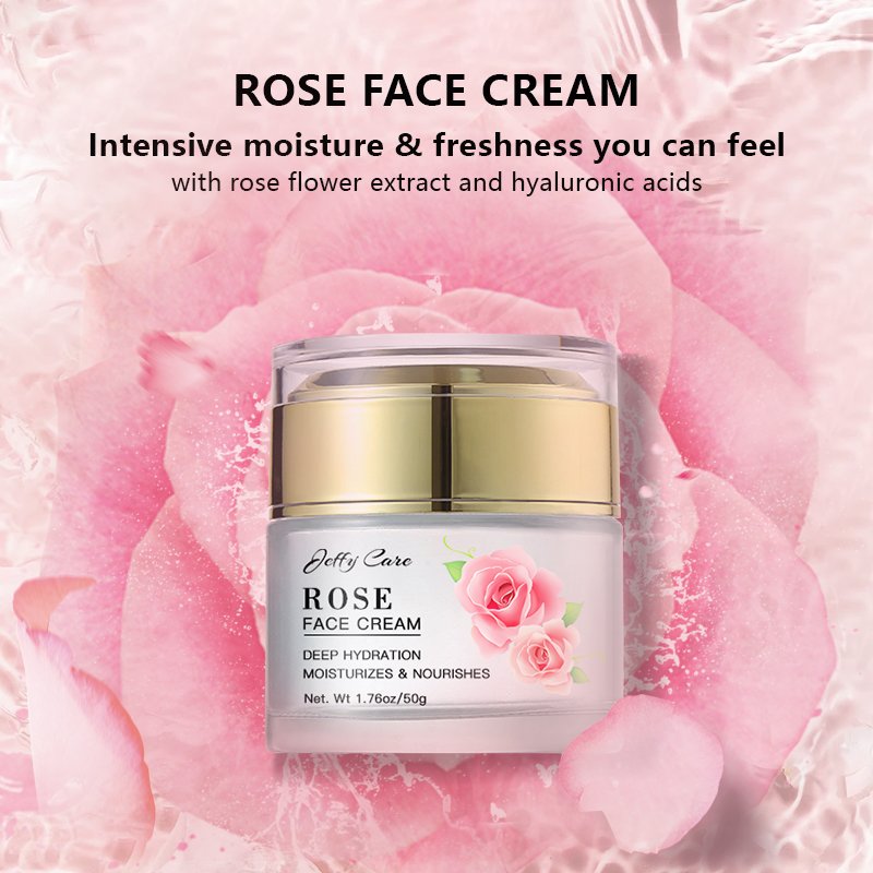 Private Label Organic Natural Rose Flower Extract Anti Aging Wrinkle Dark Spot Remover Whitening Beauty Face Cream Face Product