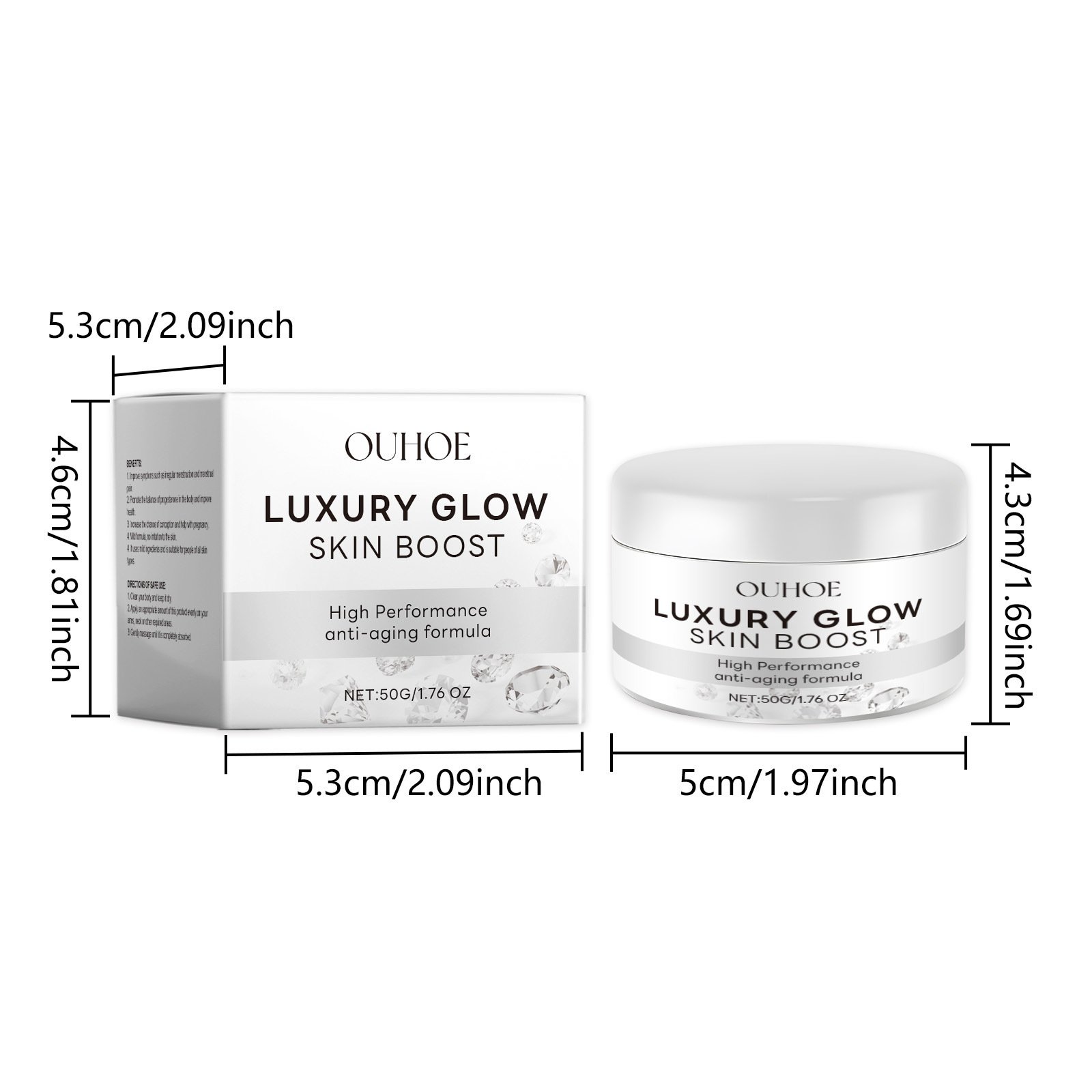 OUHOE Luxury Glow skin Boost Deep Moisturizing leaving skinhydrated and smooth,Brighten skin Tone face cream 50g