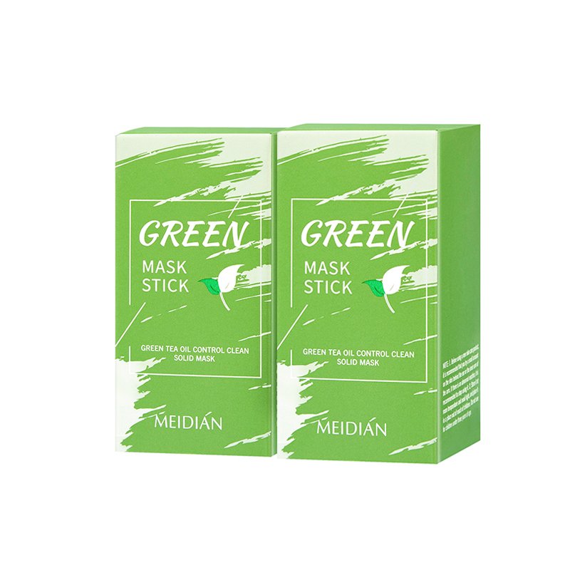 (2 Pack) Green Tea Purifying Clay Mask Stick Face Moisturizes Blackhead Remover Skin Texture Suitable for All Skin Types