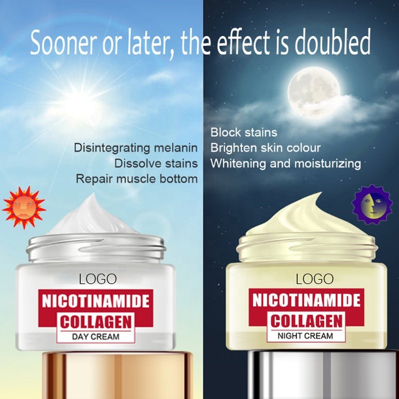 OEM 50g Anti Freckle Removal Dark Spot Day Night Nicotinamide Collagen Facial Cream Whitening Face Cream