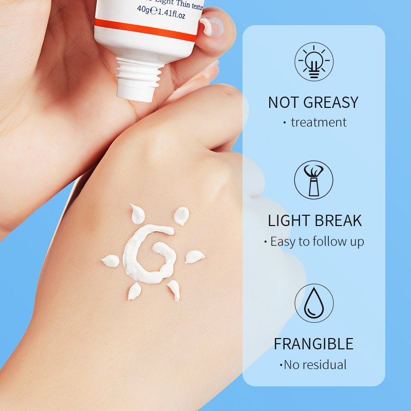 OEM SADOER Private Label Spf 50 Sunscreen Cream Ultraviolet-Proof Moisturizing Skin Whitening Sun Block Sunscreen Face Cream 40g