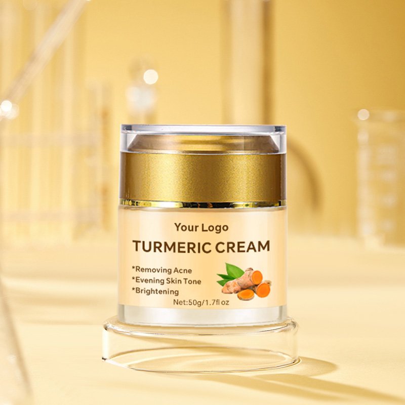 Private Label OEM Natural Organic Anti Aging Wrinkle Acne Whitening Bleaching Moisturizing Turmeric Face Cream