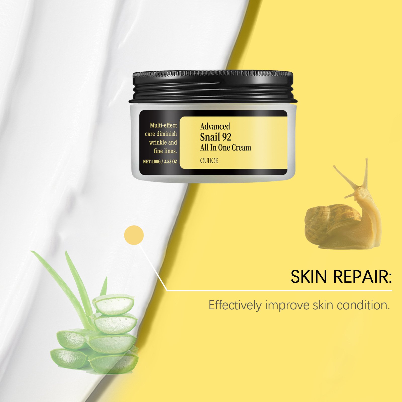 Wholesale Repairing Snail Face Cream Snail Moisturizer Whitening Anti Aging Blemishes Fine Lines Pores Shrink Snail Mucin Cream
