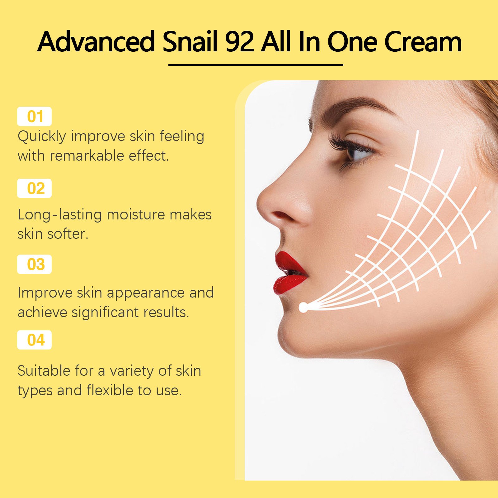 Wholesale Repairing Snail Face Cream Snail Moisturizer Whitening Anti Aging Blemishes Fine Lines Pores Shrink Snail Mucin Cream