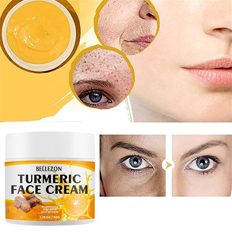 Bellezon Turmeric Facial Cream Wholesale Vitamin C Turmeric Acne Treatment Skin Whitening Moisturizing Face Cream