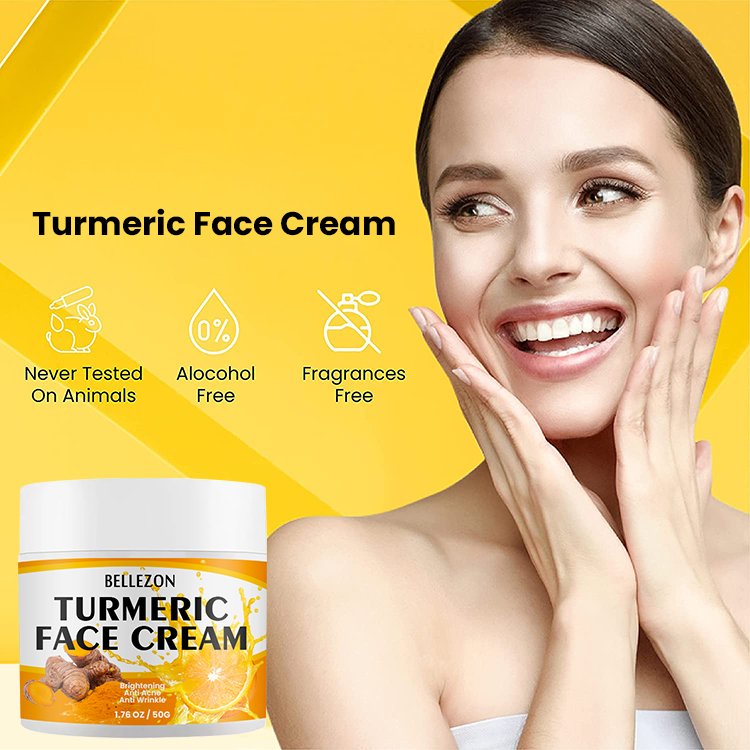 Bellezon Turmeric Facial Cream Wholesale Vitamin C Turmeric Acne Treatment Skin Whitening Moisturizing Face Cream