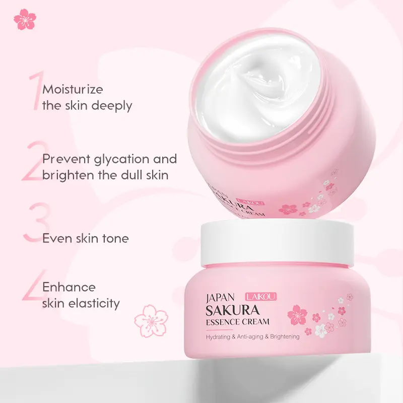 Natural Plant Skin Care Cherry Blossom Whitening Essence Moisturizing Face Cream Japan Sakura Anti Aging Brightening Cream