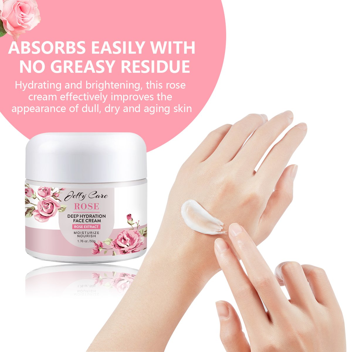 OEM/ODM Rose Moisturizing Face Cream Anti-wrinkle Skin Care Anti-Aging Cosmetics Whitening Beauty Products Facial Cream