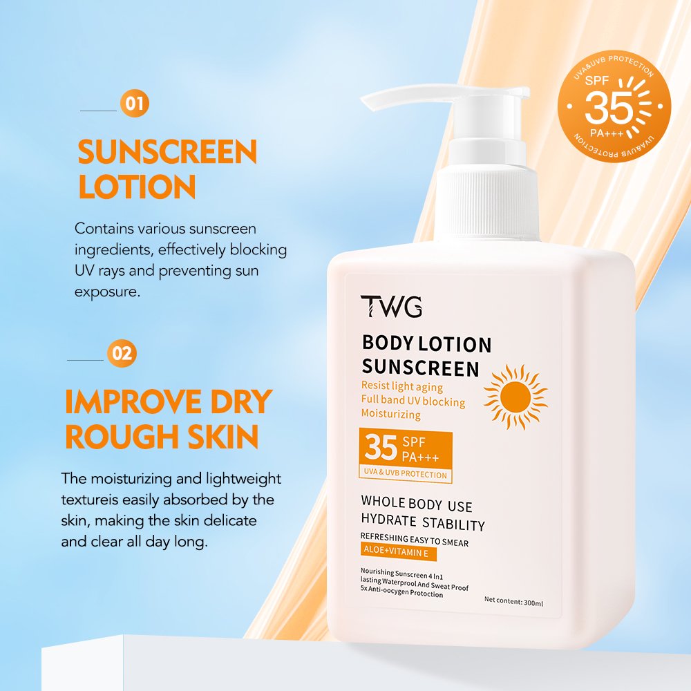 TWG Sunblock SPF 35 Body Lotion Aloe Vera Sunblock PA+++ Body Lotion and Cream Skin Protective sun screen lotion
