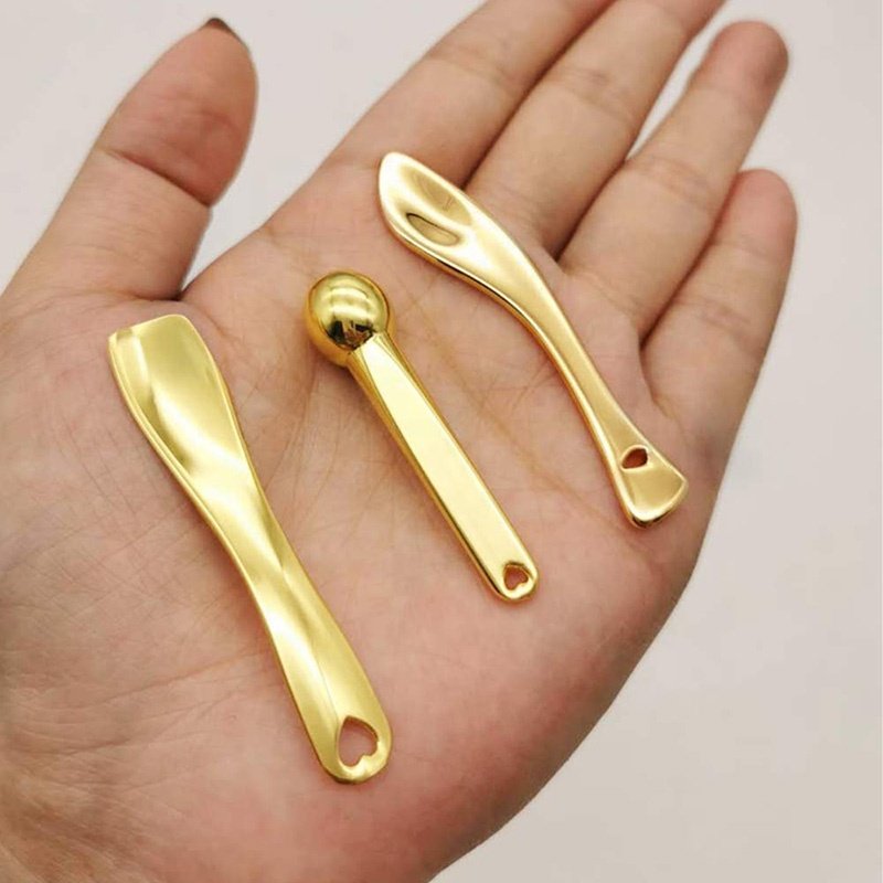 2024 Hot Selling Tiny Eye Cream Sticks Small Metal Mini Mask Rose Gold Cosmetic Spoon