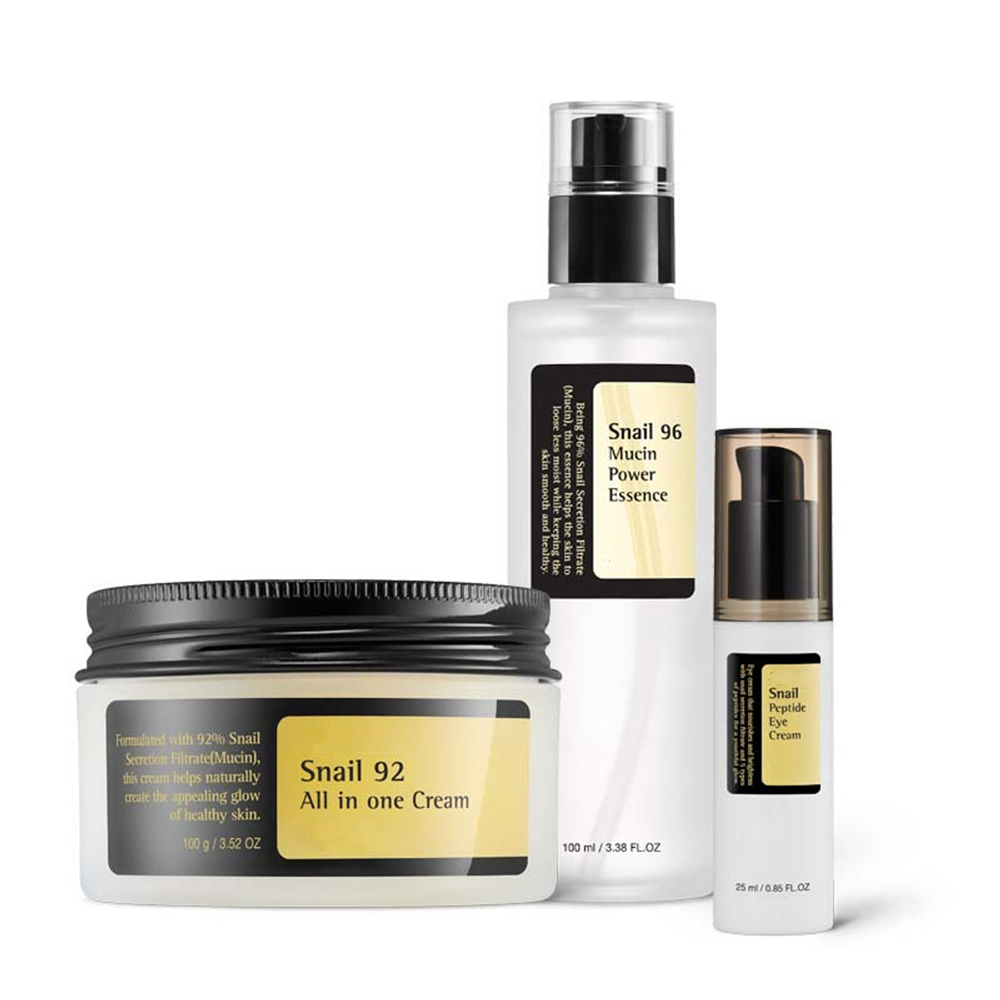 Private Label Korean Snail Slime Anti Wrinkle Anti Aging All in One Cream Kit Snail Mucin 96% Power Repairing Face Cream set