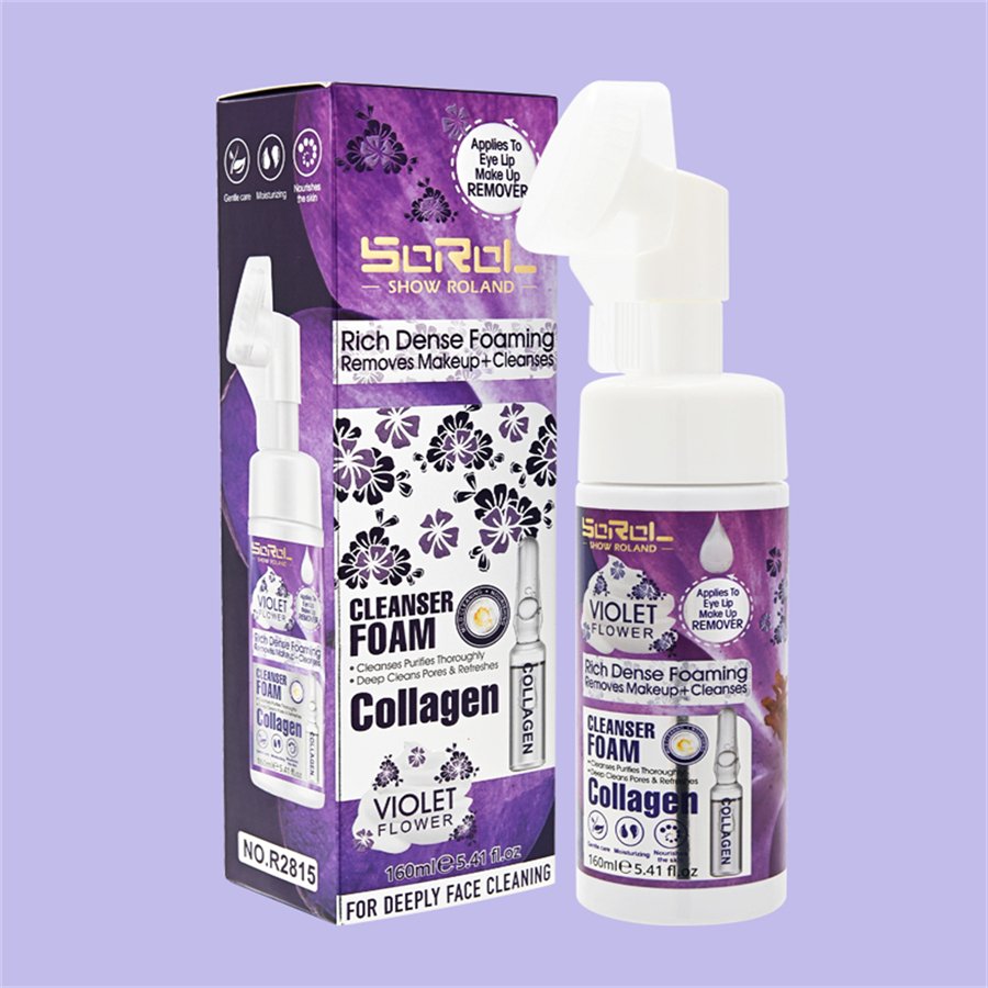 High Quality Face Wash Organic Anti-Aging & Whitening Deep Cleansing Facial Mousse Soothing Violet Foaming Cleanse Skin Care