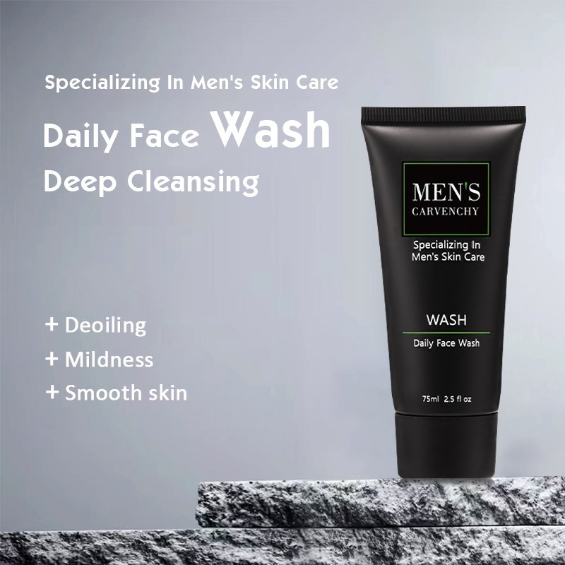 CARVENCHY Organic Male Anti Acne Face Cleanser Wash Scrub Mens Moisturizing Skincare Kit Men's Skin Care Sets