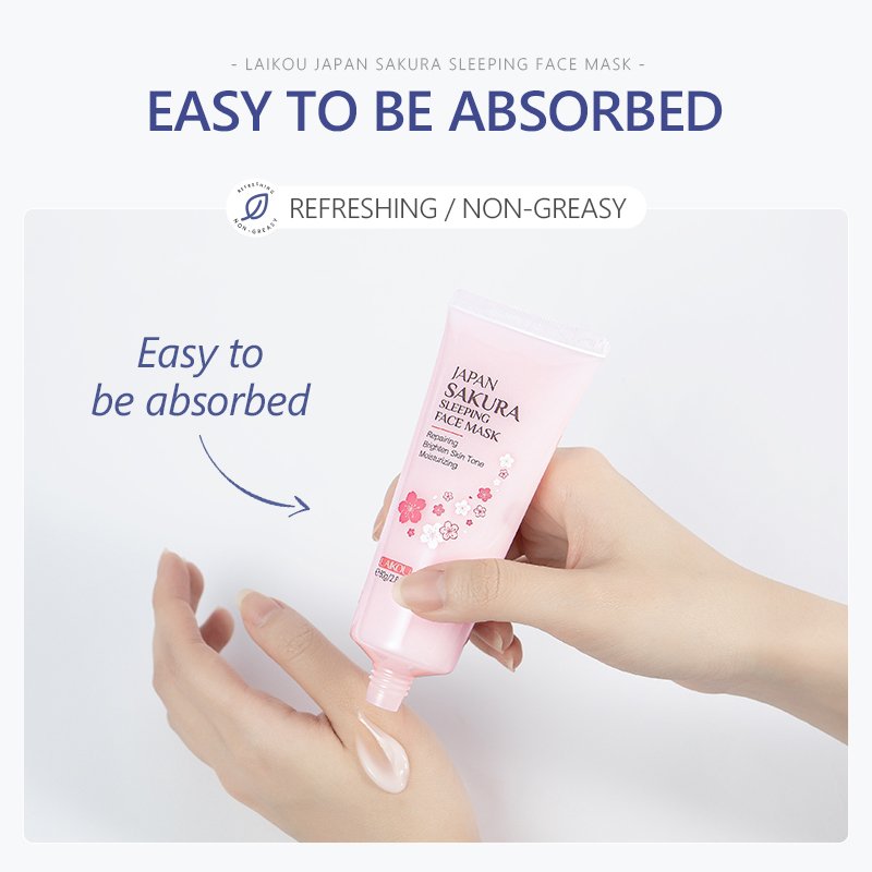Natural Skincare Products LAIKOU Sakura Sleeping Face care Brighten dull skin night cream 80g