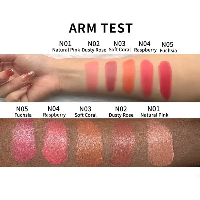 Private Label High Quality 5 Colors Cheek Natural And Organic Long Lasting Vegan Cream Blush Stick