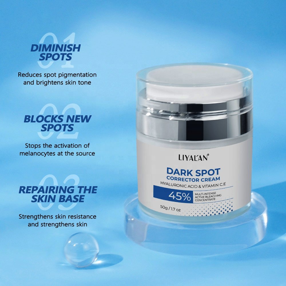 Facial Lightening Freckle Blemish Pimples Melasma Dark Spot Corrector Remover Face Cream for Dark Skin