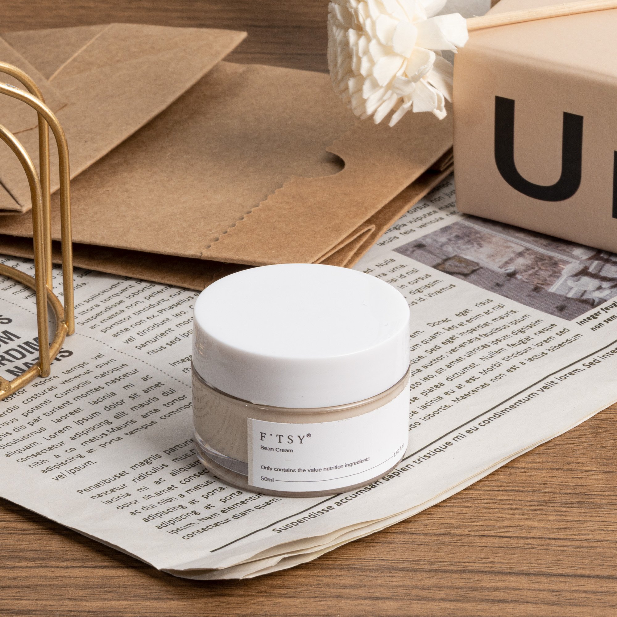 OEM Bean Face Cream Hydrating And Moisturizing Skincare Bean Cream Bran Face Cream For Day And Night Use
