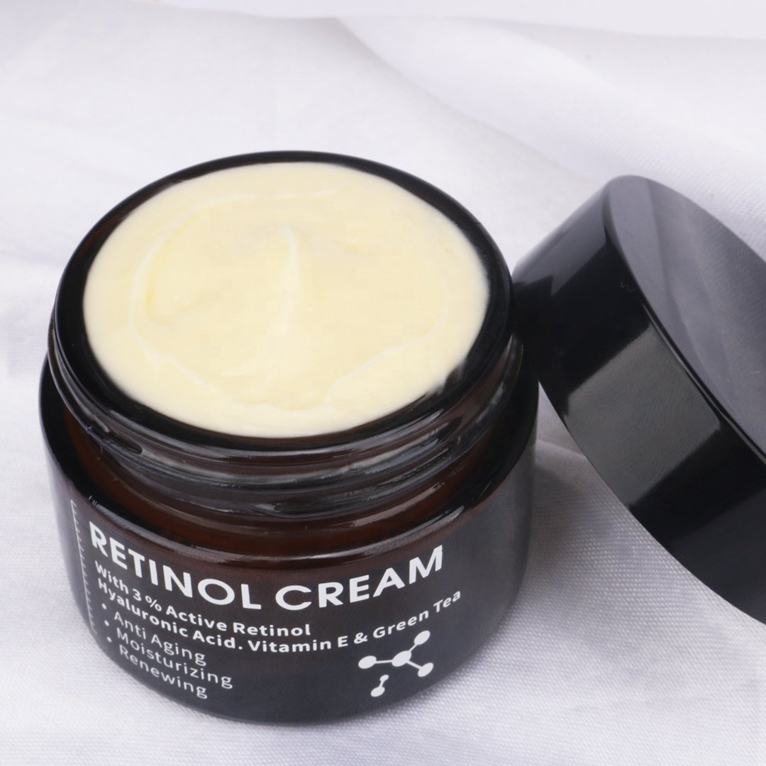 private label organic Remove Wrinkle Vitamin E Hyaluronic Acid Moisturizer anti aging 3% retinol face cream