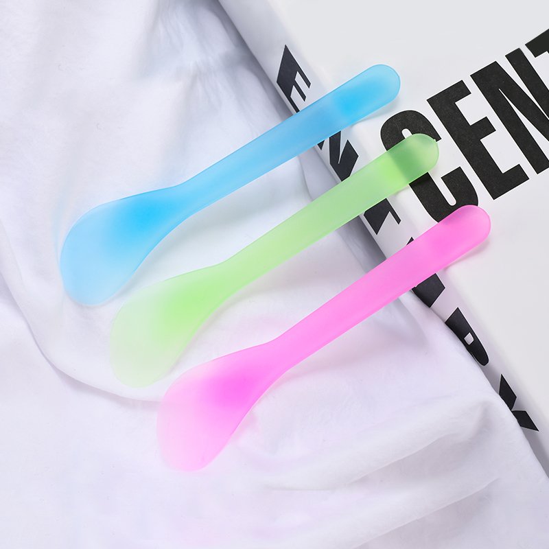 Custom White Pink Purple Green Black Plastic Spatula Face Cream Mask Mixing Spoon Cosmetic Spatulas Makeup Spoon