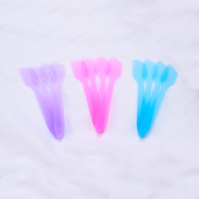 Custom White Pink Purple Green Black Plastic Spatula Face Cream Mask Mixing Spoon Cosmetic Spatulas Makeup Spoon