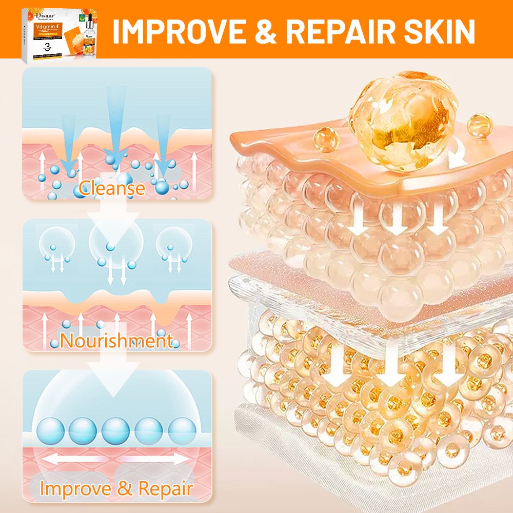 Disaar Wholesale 3 In 1 Set Vitamin C Whitening Skin Care Set Whitening Dark Spot Remover Soap Bars Cream Anti-aging Products