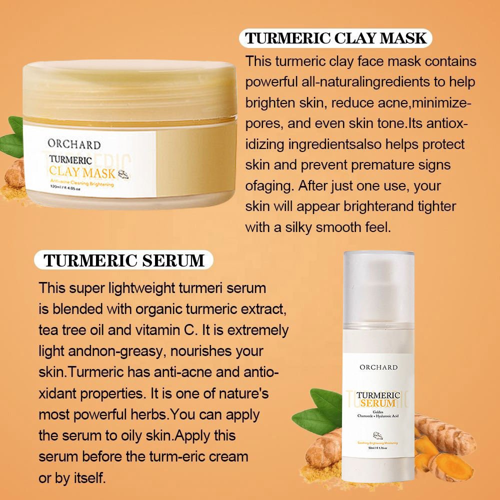 Private Label Korean Best Organic Face Care Whitening Oil Turmeric Skin Care Set Face Cream And Body Whitening
