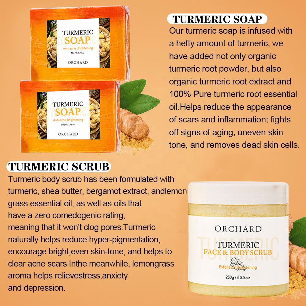 Private Label Korean Best Organic Face Care Whitening Oil Turmeric Skin Care Set Face Cream And Body Whitening