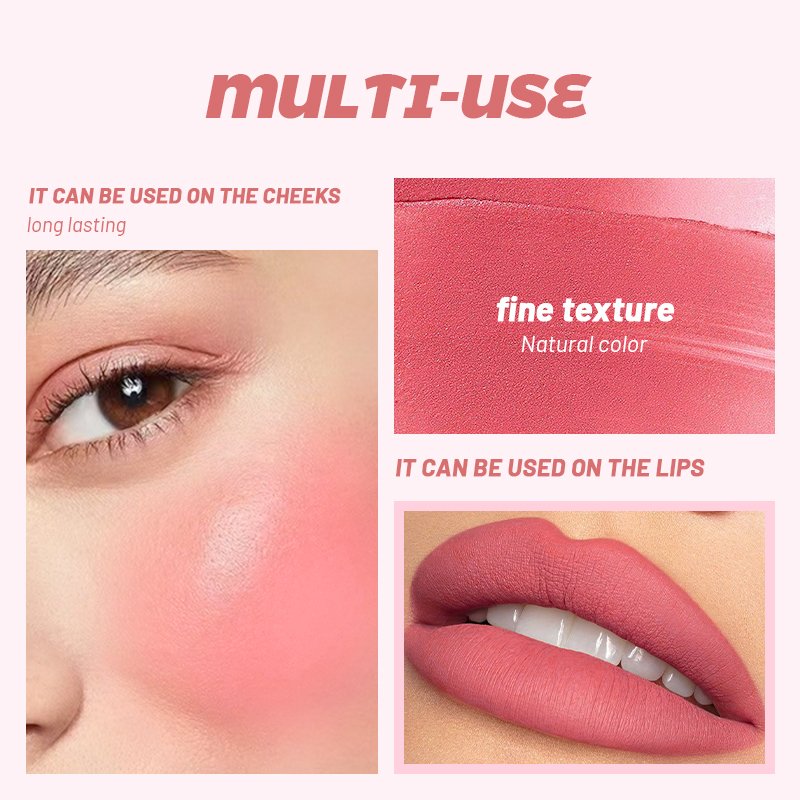 Free Sample Wholesale Cosmetic High Pigment Vegan Face Makeup Blush Natural Waterproof Makeup Blusher Cream OEM Private Label
