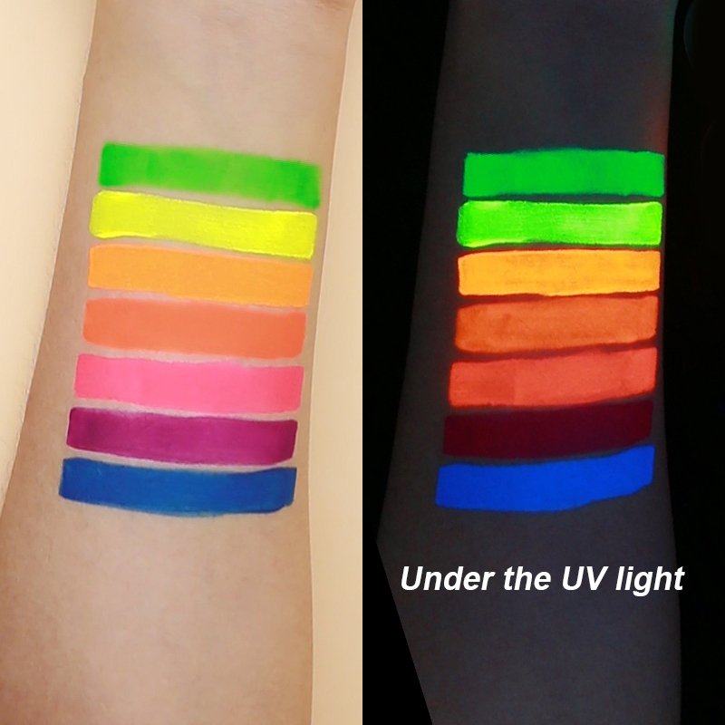 Water based Individual Neon UV Face Cosmetic Eyeliner Cream In Glow Dark Night