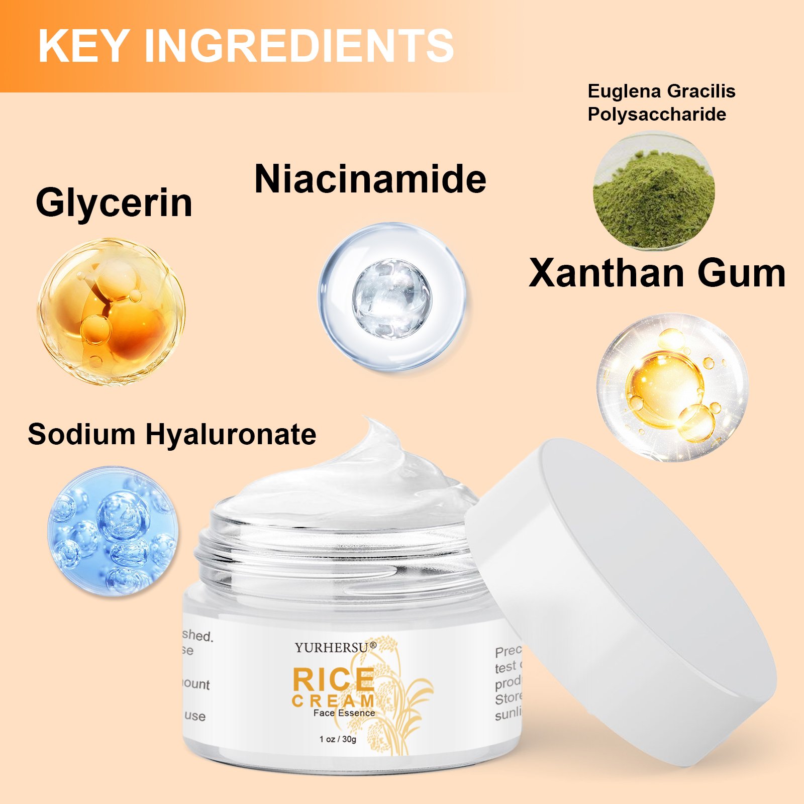 Private Label Korean Skin Care Deep Nourishing Face Whitening Cream Rice Cream