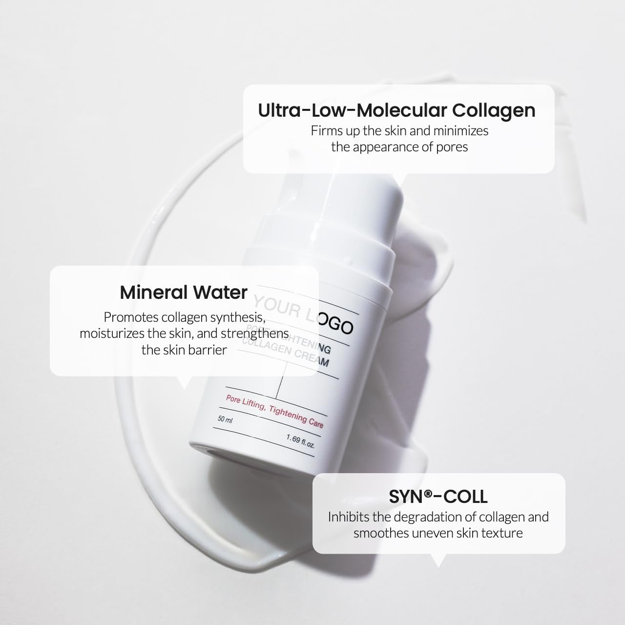 collagen face cream lighten spots facial whitening cream moisturizing skin lock water nourishing hyaluronic acid cream