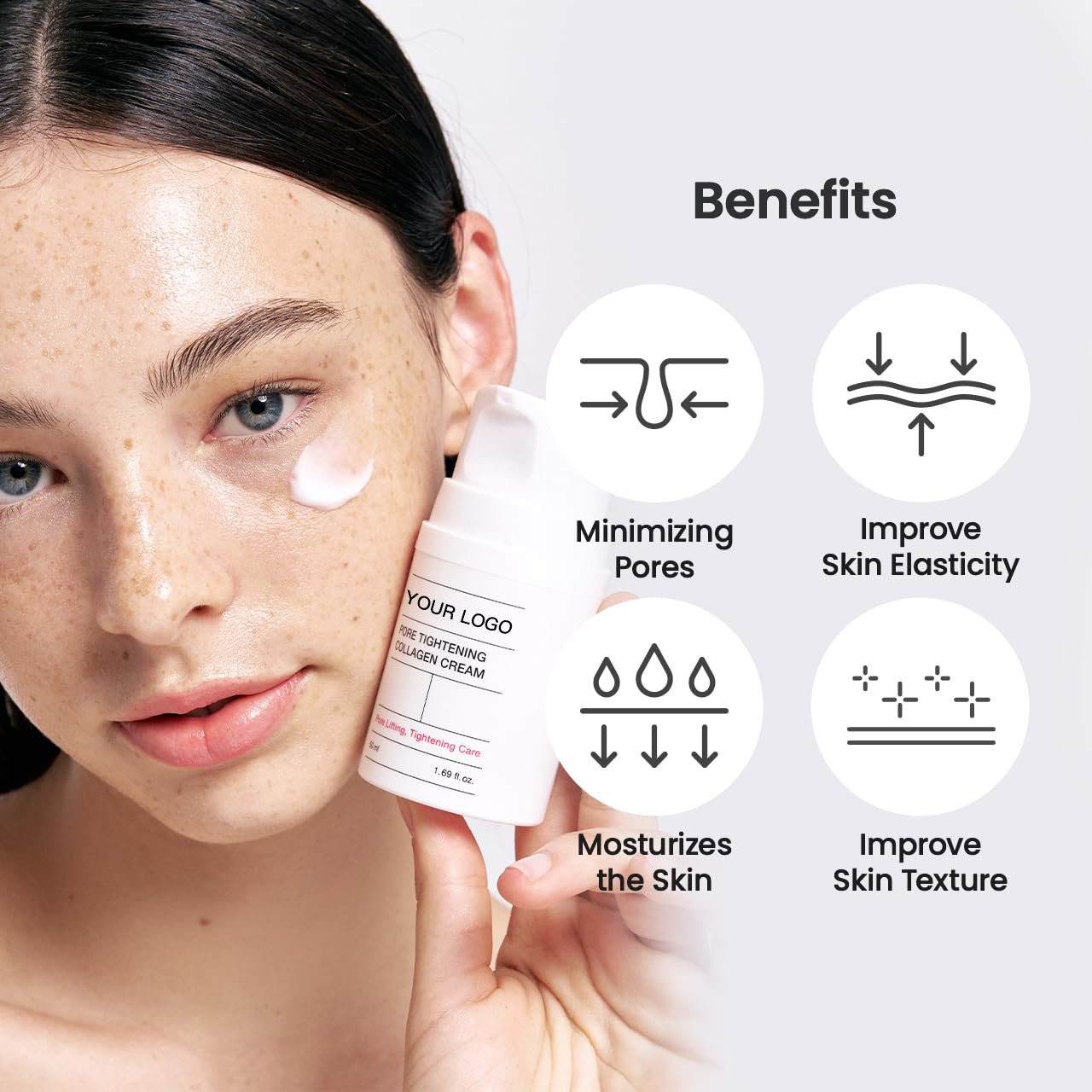 collagen face cream lighten spots facial whitening cream moisturizing skin lock water nourishing hyaluronic acid cream