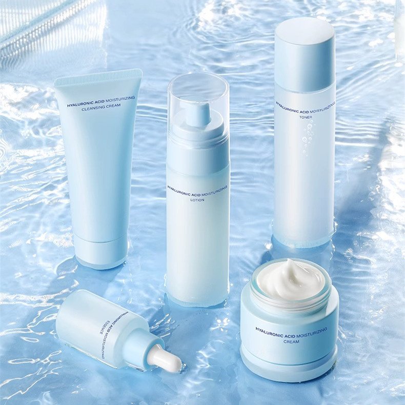 OEM Facial Serum Skincare Products 5 Piece Set Hyaluronic Acid Moisturizing Organic Korean Cosmetics Private Label Skin Care Set