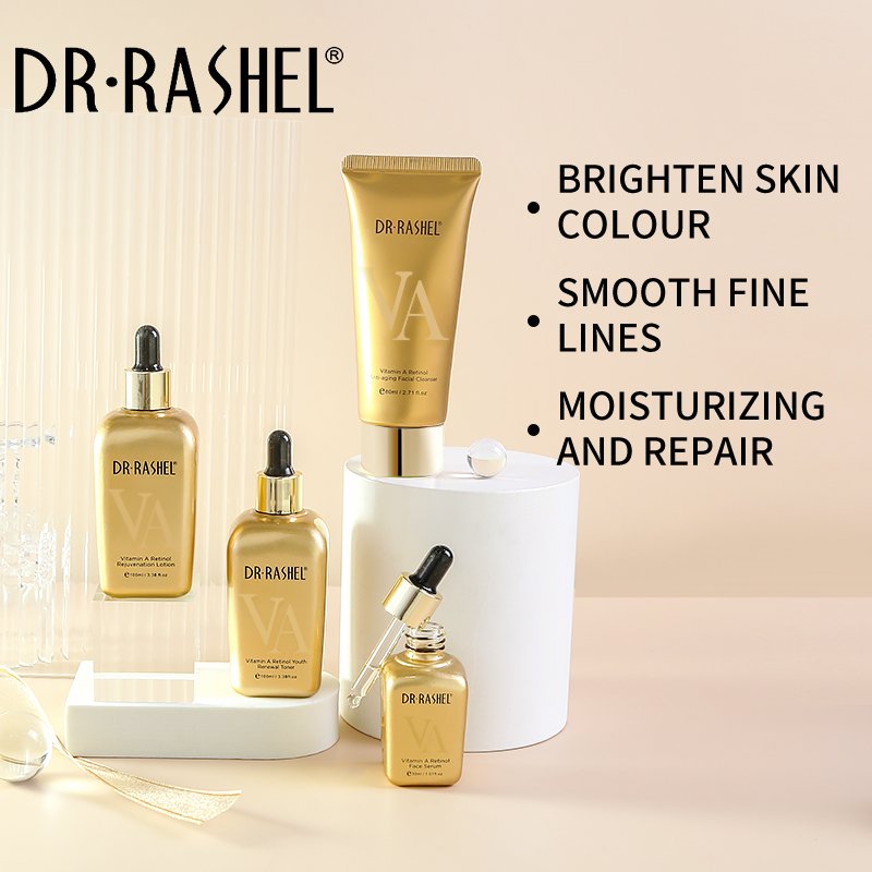 DR RASHEL vitamin A retinol age defying rejuvenation skin care kit anti aging face cleanser eye cream night cream lotion ampoule