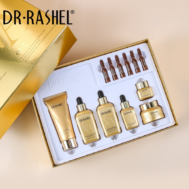 DR RASHEL vitamin A retinol age defying rejuvenation skin care kit anti aging face cleanser eye cream night cream lotion ampoule