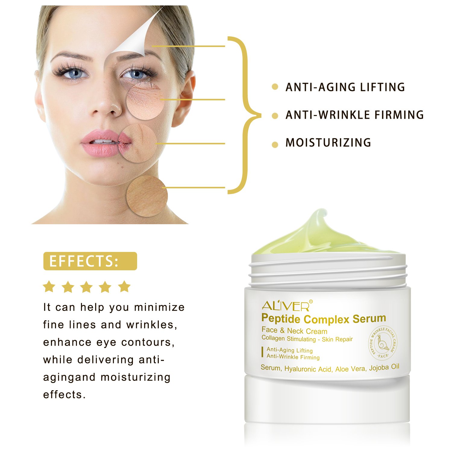 Anti Aging Skin Whitening Tightening Glowing Day Night creme pour le visage Moisturizer Collagen Anti Wrinkle Face Cream