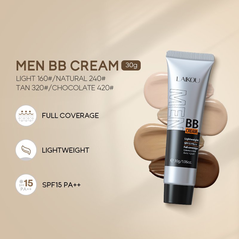 Skin Care Face Liquid Foundation Moisturizing Tone-up Cream Waterproof Concealer Base Makeup BB Cream For Men