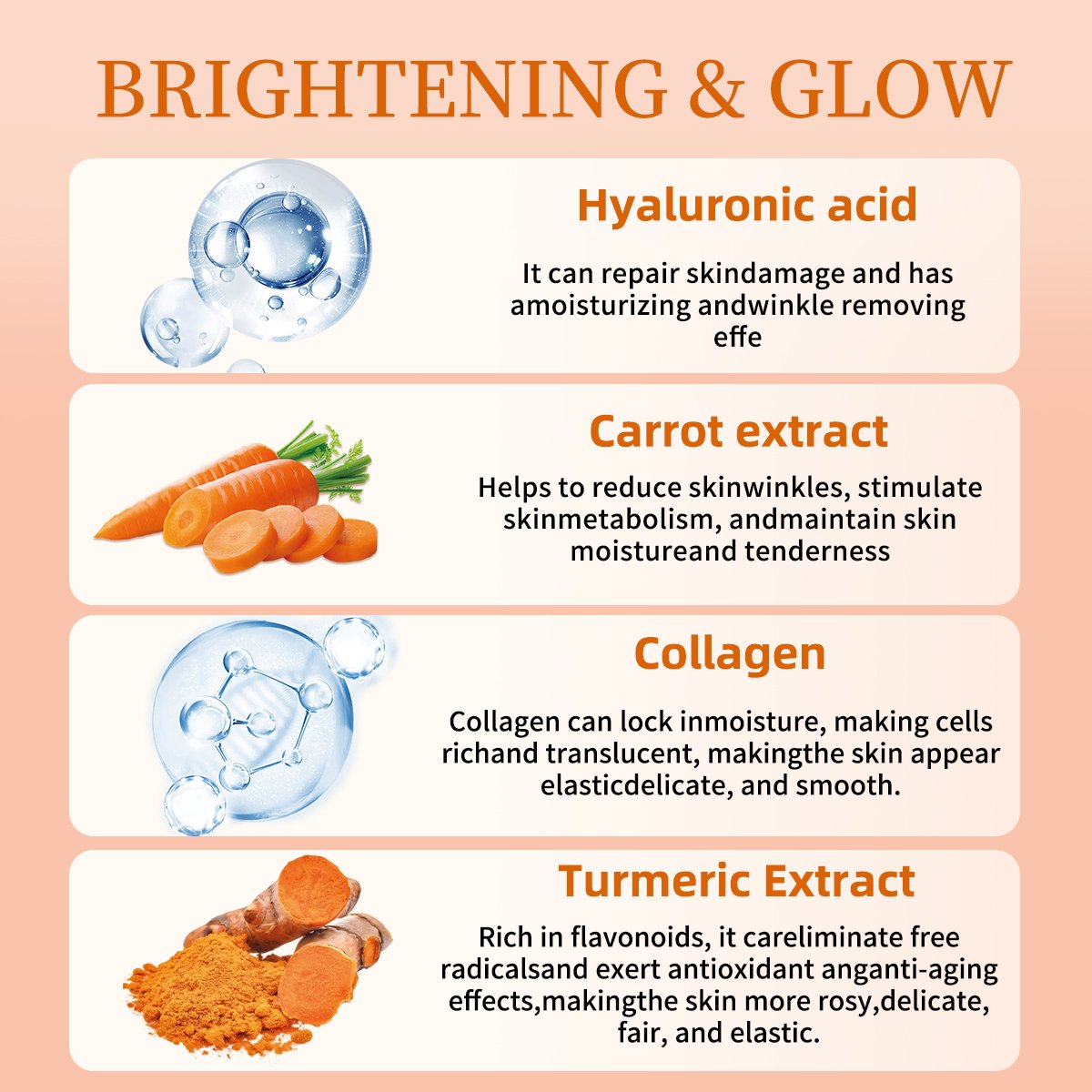 Private Label Vegan Organic Removal Pigment Dark Spot Moisturizing Repairing Anti-Aging Carrot Whitening Face Skin Care Cream