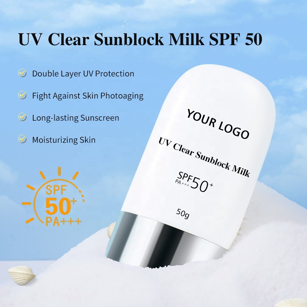 Private Label Face Sunscreen Spf 50 UV Protection Sunscreen Lotion Hydrating Sun Cream