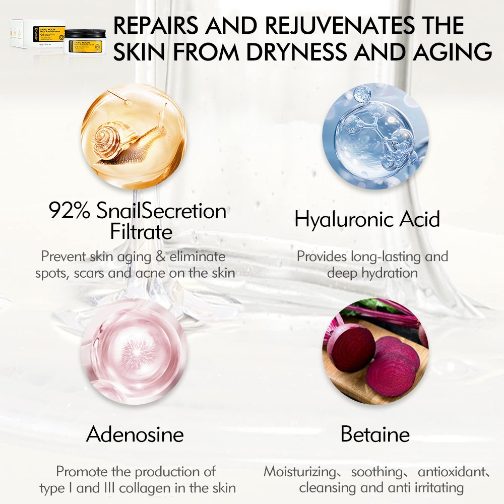 Korean Cosmetics Snail Mucin Cream Face Skin Care Face Cream To Remove Dark Spots For Glowing Skin