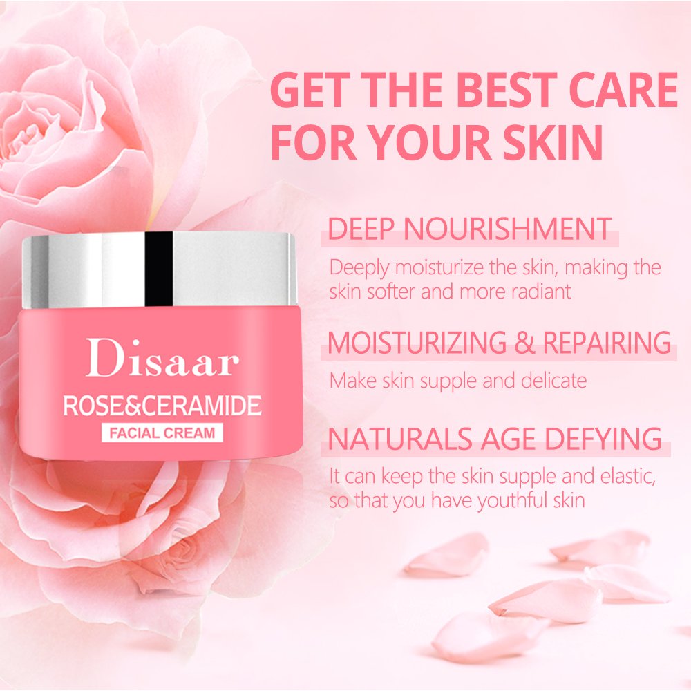 Oem Face Cream Rose & Ceramide Facial Cream With Vitamin E Skin Nourishing Moisturizing Face Repair Cream Skin Care Products