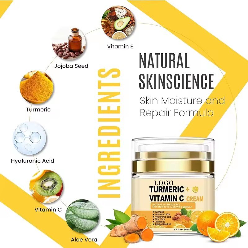 Face Cream Organic Skincare Collagen Vegan Day Night Lightening Whitening Korean Vitamin C Cream For Face