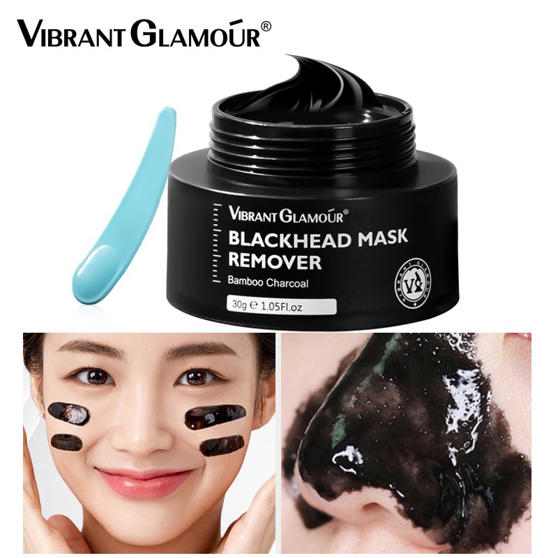 VIBRANT GLAMOUR Blackhead Remover Facial Masks Black Dots Remover Bamboo Charcoal Peel Cleansing Face/Nose Mask